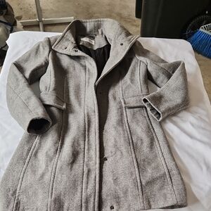 Calvin Klein Gray Herringbone Coat